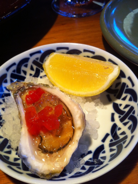 Sydney rock oyster with manzanilla jelly and compressed watermelon, MoVida